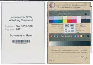 Entnazifizierung Hans Schuermann , geb. 03.04.1908 (Schreiner)