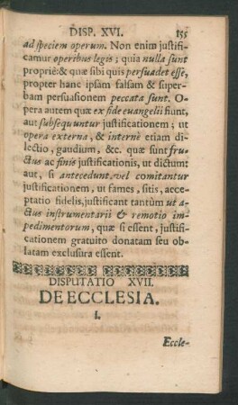 Disputatio XVII. De Ecclesia.