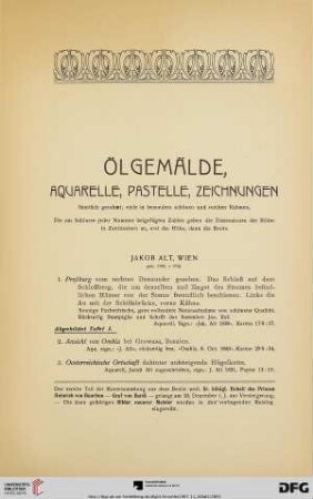 Ölgemälde, Aquarelle, Pastelle, Zeichnungen (Nr. 1-260)