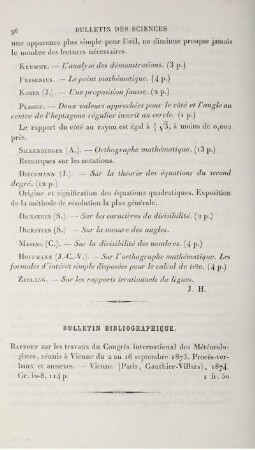 Bulletin Biblographique.