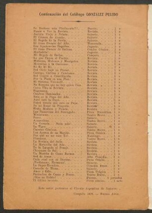 Continuación del Catálogo González Pulido