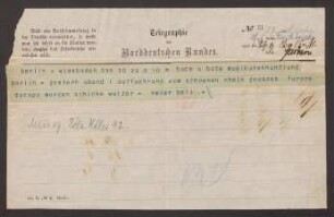 Telegramm an Musikverlag Ed. Bote und G. Bock (Berlin) : 29.09.1873