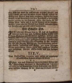 Tit. V. Von Verkauff der Victualien und ander zu erhaltung Menschlichen Lebens nötigen Wahren