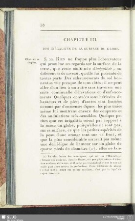 Chapitre III. Des inégalités de la surface du globe