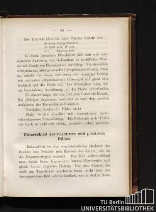 Unterschied des negativen und positiven Bildes