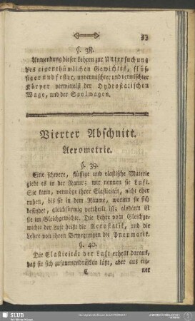 Vierter Abschnitt. Aerometrie