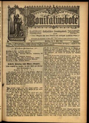 Erste Ausgabe vom Sonntag, den 11. Mai 1902.