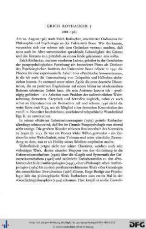 Erich Rothacker (Nachruf)