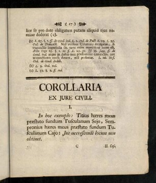 17-20, Corollaria Ex Jure Civili. Ex Jure Canonico.