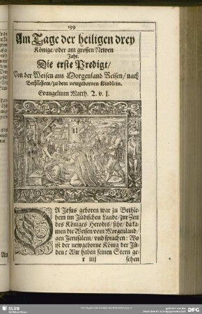 Am Tage der heiligen drey Könige, oder am grossen Newen Jahr