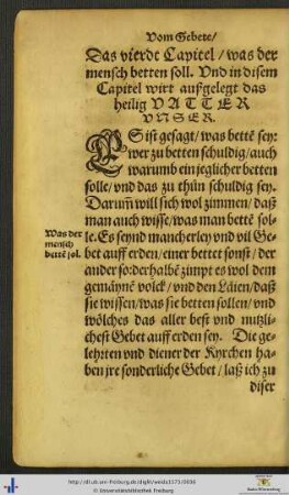 Das vierdt Capitel