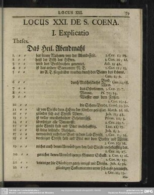 Locus XXI. De S. Coena