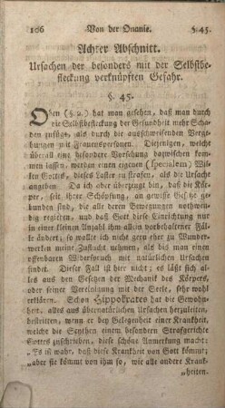 Achter Abschnitt. Ursachen der besonders mit der Selbstbefleckung verknüpften Gefahr.