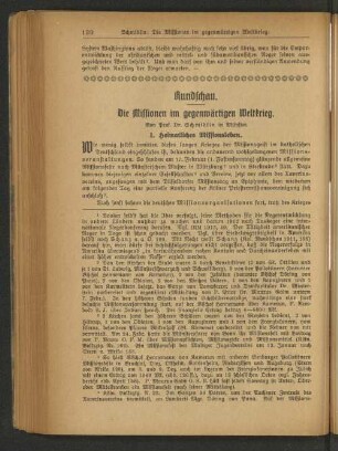 Die Missionen im gegenwärtigen Weltkrieg.