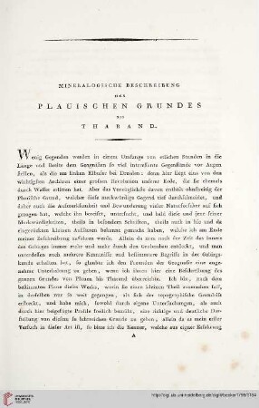 Mineralogische Beschreibung des Plauischen Grundes bis Tharand