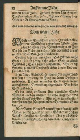 Vom neuen Jahr.