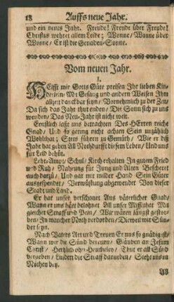 Vom neuen Jahr.