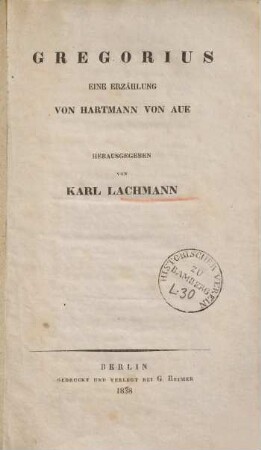 Gregorius : eine Erzählung
