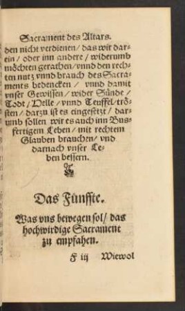 Das Fünffte.