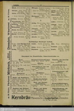 Berufsklassen und Gewerbebetriebe : Verzeichnis der Berufsklassen, Gewerbetreibenden etc.