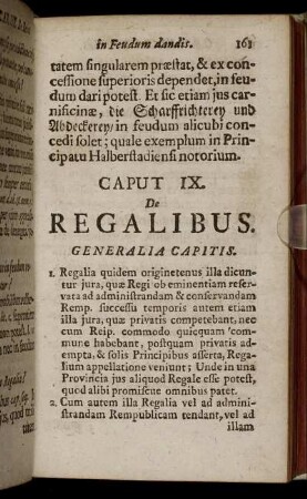 Caput IX. De Regalibus.