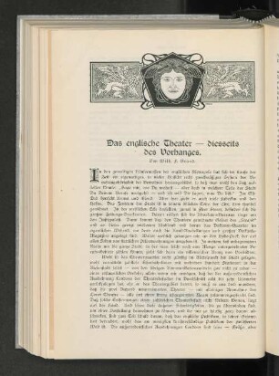 Das englische Theater - diesseits des Vorhanges
