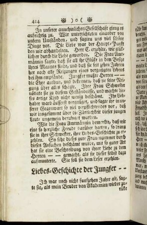 Liebes-Geschichte der Jungfer- -
