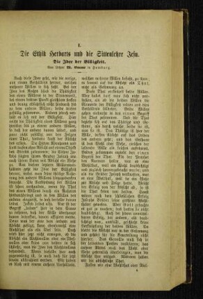 ¬Die¬ Ethik Herbarts und die Sittenlehre Jesu : die Idee der Billigkeit