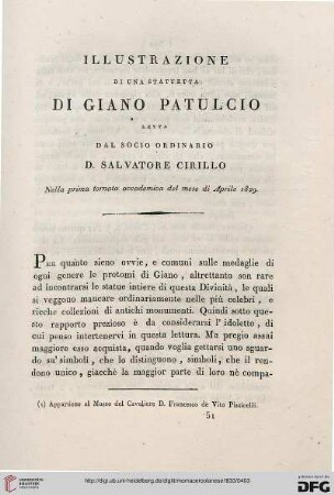 2: Illustrazione di una statuetta di Giano Patulcio