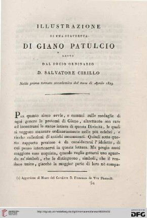 2: Illustrazione di una statuetta di Giano Patulcio