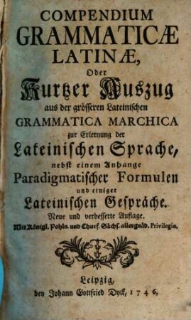 Compendium Grammaticae latinae