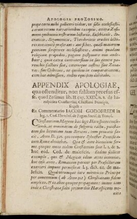 Appendix Apologiae