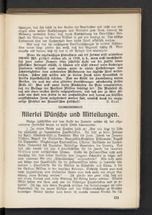Allerlei Wünsche und Mitteilungen