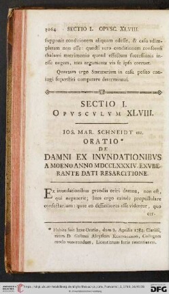 Sectio I. Opvscvlvm XLVIII