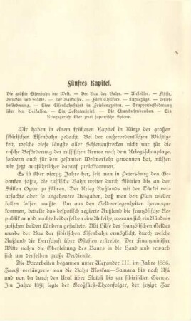 Fünftes Kapitel. Die größte Eisenbahn der Welt...