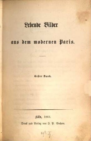 Lebende Bilder aus dem modernen Paris, 1