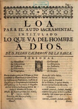 Autos Sacramentales Alegoricos, Y Historiales, 5