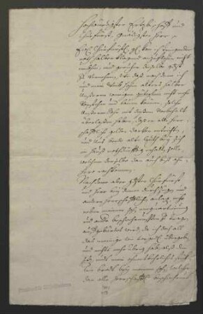 Bitte eines Schreiners von Sulzbach am Main, ehemals Landreuter des Mainzer Erzbischofs Johann Philipp von Schönborn (1647-1673), an den amtierenden Mainzer Erzbischof um Befreiung von einer auferlegten Einquartierung und anderen Beschwernissen