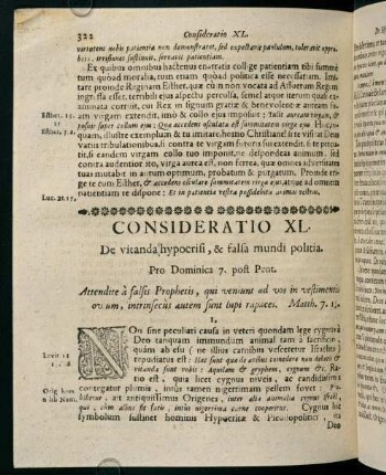 322-330, CONSIDERATIO XL. De vitanda hypocrisi, & falsa mundi politia.