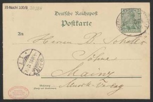 Brief an B. Schott's Söhne : 03.10.1901