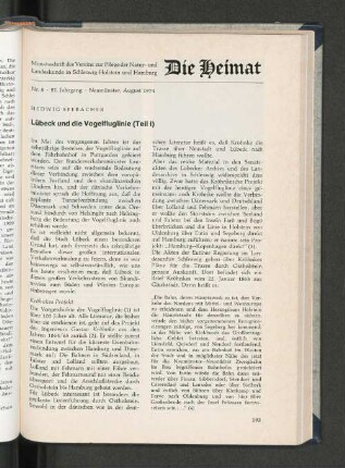 Nr. 8. 81. Jahrgang, Neumünster, August 1974.