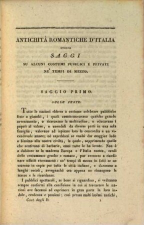 Della condizione economica, morale e politica degl'Italiani nei bassi tempi, 2. (1829)