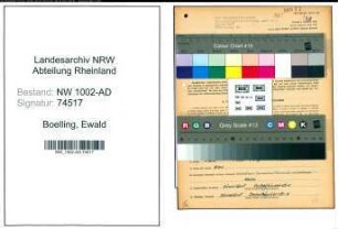 Entnazifizierung Ewald Boelling, geb. 07.04.1903 (Verwalter)