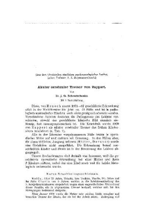 Akuter cerebraler Tremor von Zappert