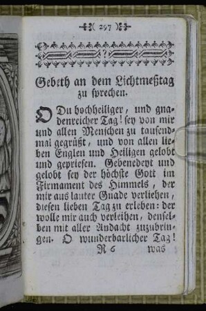 Gebeth an dem Lichtmeßtag zu sprechen.