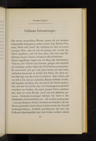 Zweites Kapitel Früheste Erinnerungen