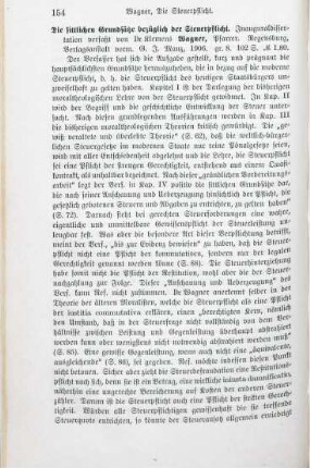 154-155 [Rezension] Wagner, Klemens, Die sittlichen Grundsätze bezüglich der Steuerpflicht