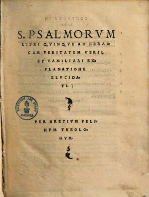 Psalmi : libri quinque