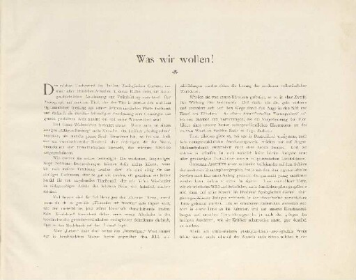 Was wir wollen!