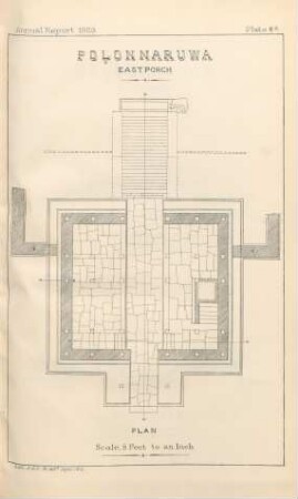 Plate 8A. Polonnaruwa. Eastporch. Plan